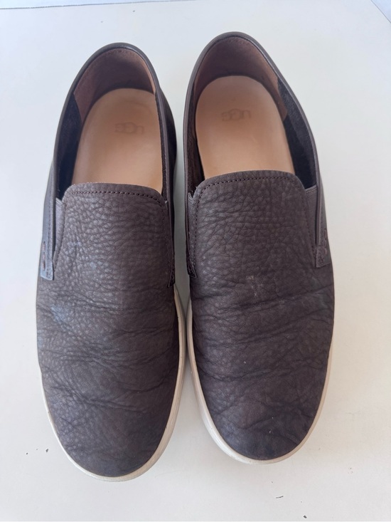 UGG Pismo Brown Leather Slip On Casual Shoes Loafer Driving Men’s Size 10.5 main image 4